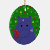 Happy Hippo Christmas Design Keramikornament (Rechts)