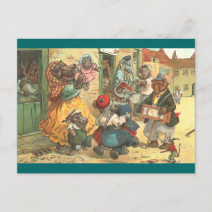 Happy Hippo Family Postkarte