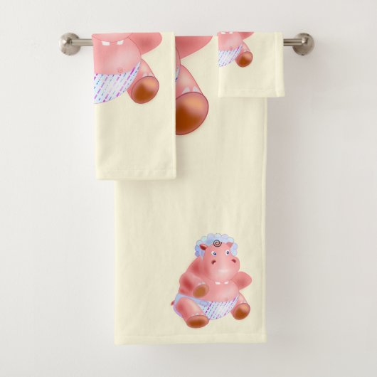 Happy Hippo Funny Bath Handtücher (Insitu)