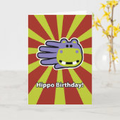 Happy Hippo Geburtstagskarte Karte (Gelbe Blume)