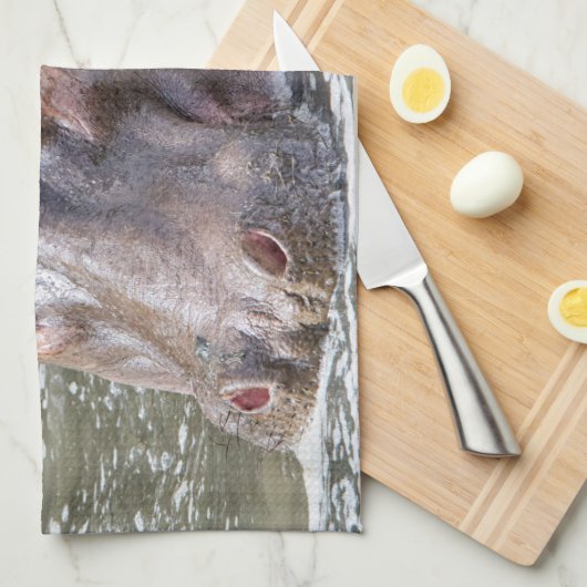 Happy Hippo Geschirrtuch (Viertel Falte)