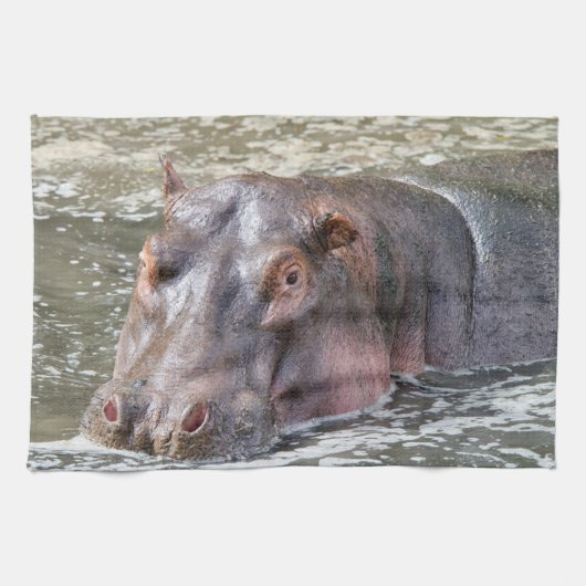 Happy Hippo Geschirrtuch (Horizontal)