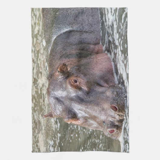 Happy Hippo Geschirrtuch (Vertikal)