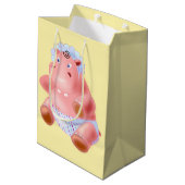 Happy Hippo Gift Bag Mittlere Geschenktüte (Rückseite Schrägansicht)
