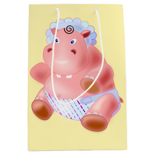 Happy Hippo Gift Bag Mittlere Geschenktüte (Vorderseite)