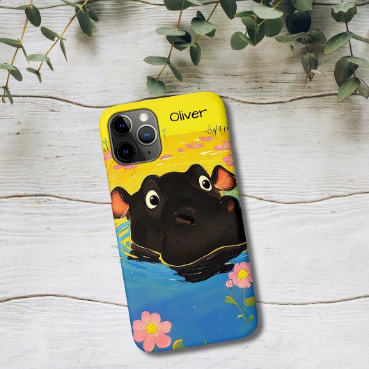 Happy Hippo in Blooming Pond Case-Mate iPhone Hülle