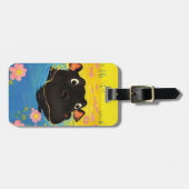 Happy Hippo in Blooming Pond Gepäckanhänger (Vorderseite horizontal)