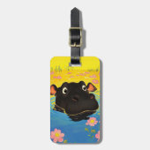 Happy Hippo in Blooming Pond Gepäckanhänger (Vorderseite vertikal)