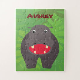 Happy Hippo Kleine Kinder Personalisiert Puzzle