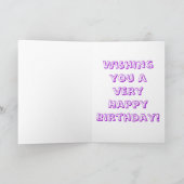 Happy Hippo Künstlerisch Lila Karte (Innenseite)