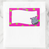Happy Hippo Name Tag Sticker (Tasche)