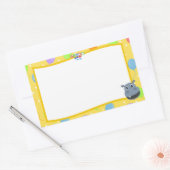 Happy Hippo Name Tag Sticker (Umschlag)