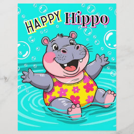 Happy Hippo | Niedlicher Cartoon Kids Kinderzimmer