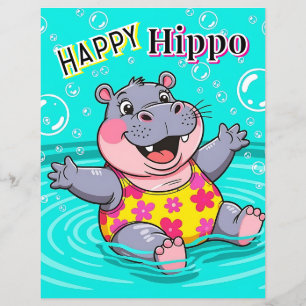 Happy Hippo   Niedlicher Cartoon Kids Kinderzimmer