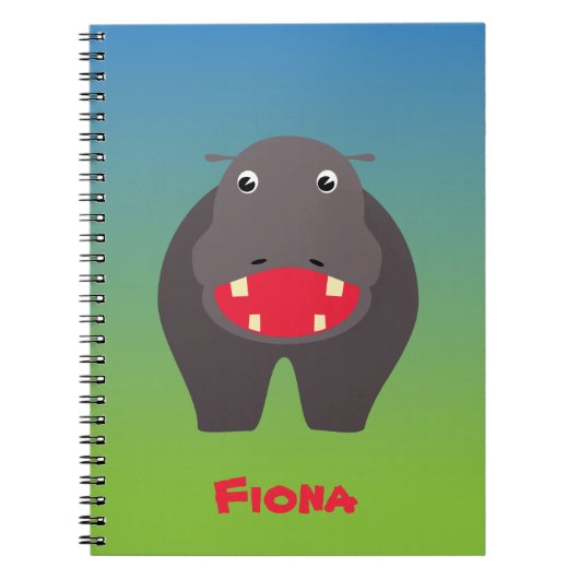 Happy Hippo Notebook Notizblock (Vorderseite)