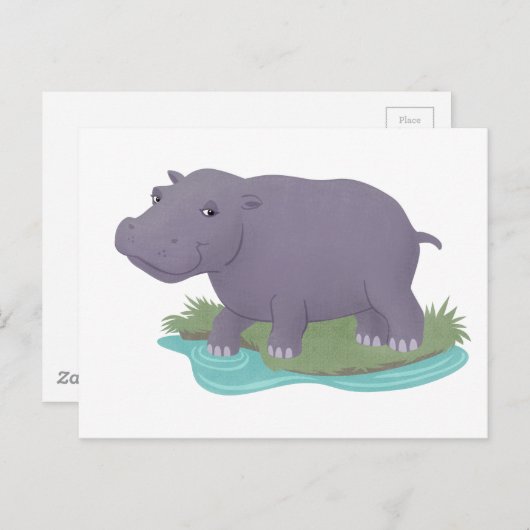 Happy Hippo Postkarte (Vorne/Hinten)