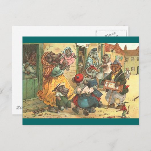 Happy Hippo Postkarte (Vorne/Hinten)