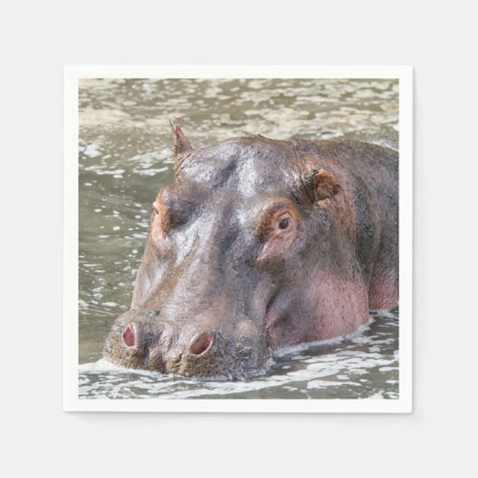 Happy Hippo Serviette (Vorderseite)