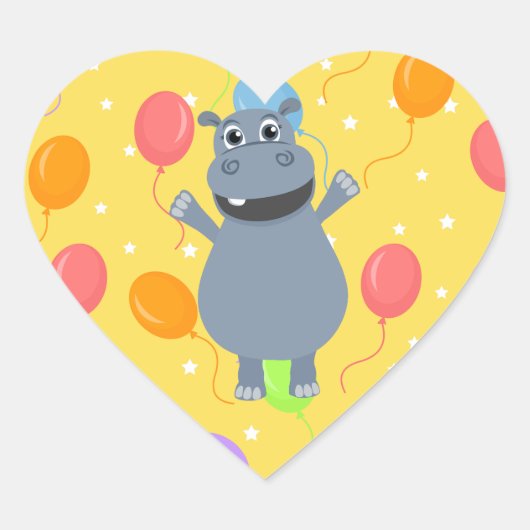 Happy Hippo Sticker (Vorderseite)