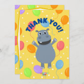 Happy Hippo Vielen Dank Karten (Horizontal) (Vorne/Hinten)