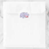 Happy Hippopotamus Runder Aufkleber (Tasche)