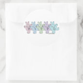 Happy Hippos pastel gingham Runder Aufkleber (Tasche)