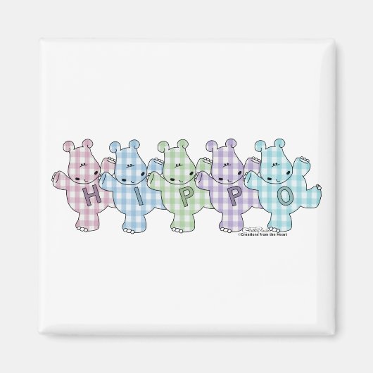 Happy Hippos pastel Magnet (Vorne)