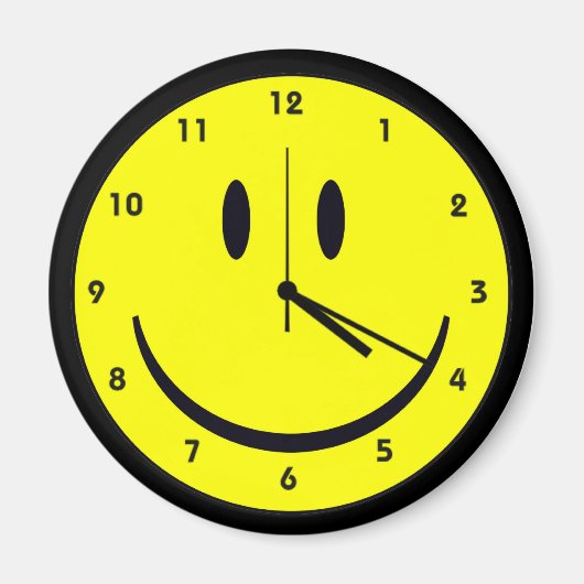 Happy Hippy face Uhr Magnet (Vorne)