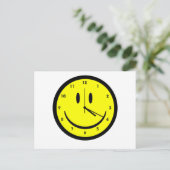 Happy Hippy face Uhr Postkarte (Stehend Vorderseite)