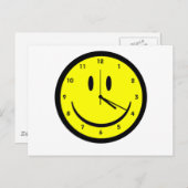Happy Hippy face Uhr Postkarte (Vorne/Hinten)