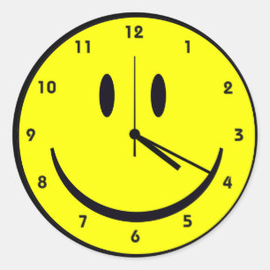 Happy Hippy face Uhr Runder Aufkleber