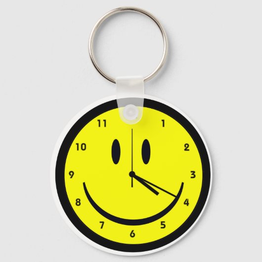 Happy Hippy face Uhr Schlüsselanhänger (Vorderseite)