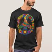 Happy Hippy Psychedelic Rainbow Design T-Shirt (Vorderseite)