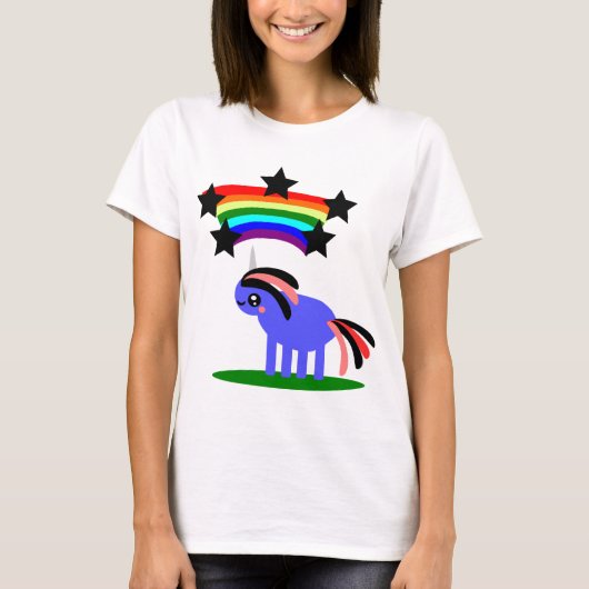 Happy Hippy Rainbow Unicorn T-Shirt (Vorderseite)