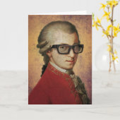 Happy Hipster Mozart Funny Glasses Karte (Gelbe Blume)