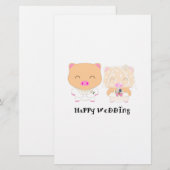 Happy-Hochzeit Briefpapier (Vorne/Hinten)
