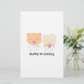 Happy-Hochzeit Briefpapier (Stehend Vorderseite)