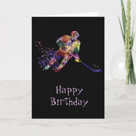 Happy Hockey Birthday Fun Humor Karte (Vorderseite)