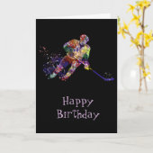 Happy Hockey Birthday Fun Humor Karte (Gelbe Blume)