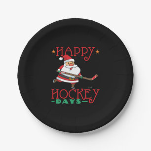 Happy Hockey Days - Hockey Weihnachten Pappteller