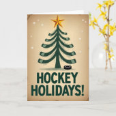 Happy Hockey Holidays Karte (Gelbe Blume)