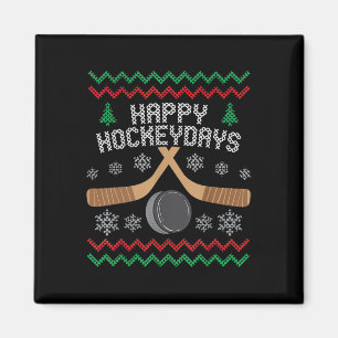 Happy Hockeyday Ice Hockey Boys Männer Weihnachten Magnet