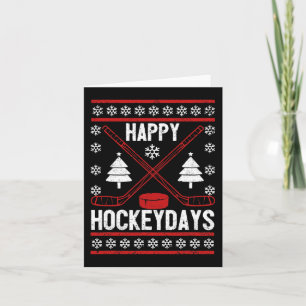 Happy Hockeydays Fun Christmas Ice Hockey Spieler Karte