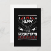 Happy Hockeydays Funny Christmas Ice Hockey Player Dankeskarte (Vorne/Hinten)