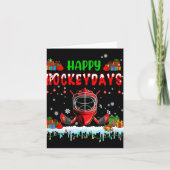 Happy Hockeydays Xmas Hockey Helmet Costume Player Karte (Vorderseite)