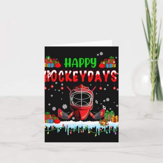 Happy Hockeydays Xmas Hockey Helmet Costume Player Karte (Vorderseite)