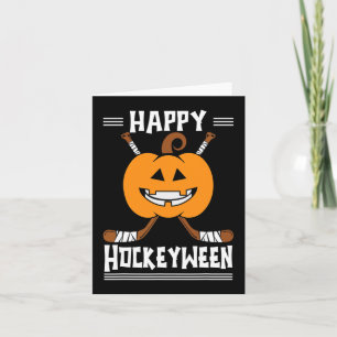 Happy Hockeyween Halloween Eishockeyspieler und H Karte