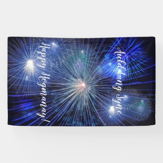 Happy Hogmanay Auld Lang Syne Fireworks Banner (Horizontal)