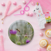 Happy Hogmanay Celebration Thistle & Honey Bees Pappteller (Party)