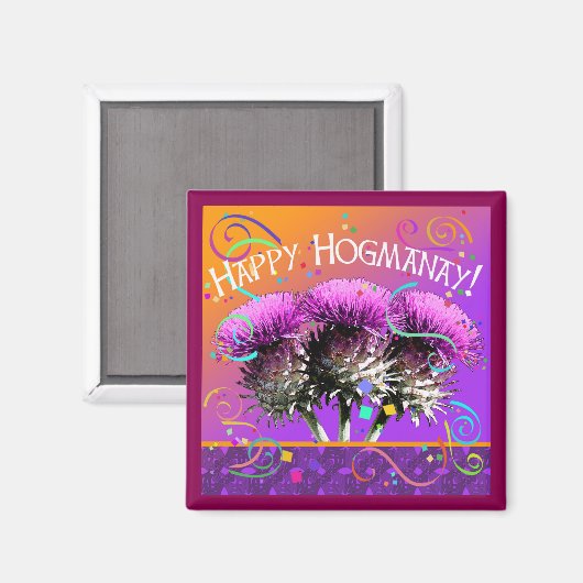 Happy Hogmanay! Magnet (Vorderseite/Rückseite)